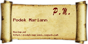 Podek Mariann névjegykártya